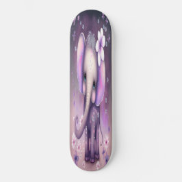 Skateboard Girly-vita blommor baby-elefant