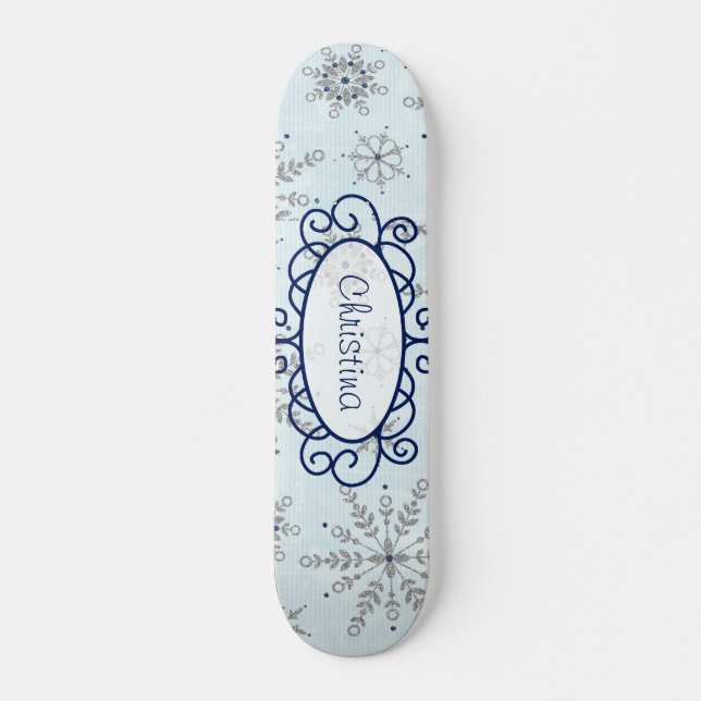 Skateboard glitter Snöflingor Comp Skateboard Bräda 21,5 Cm (Framsida)