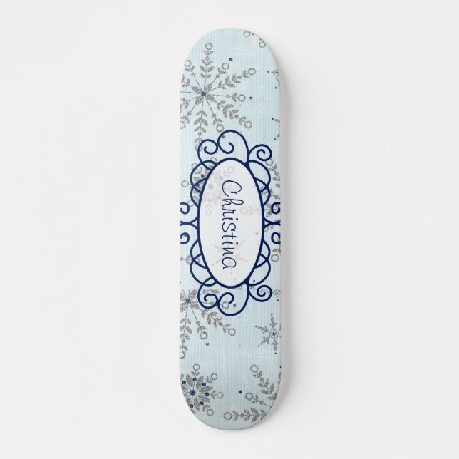 Skateboard glitter Snöflingor Old school (Framsida)