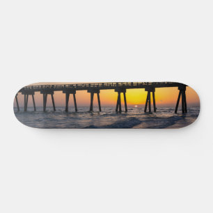 Skateboard Golden Panama City Sunset Reflection Sk