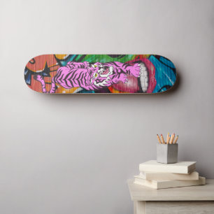 Skateboard Graffiti Lila Tiger