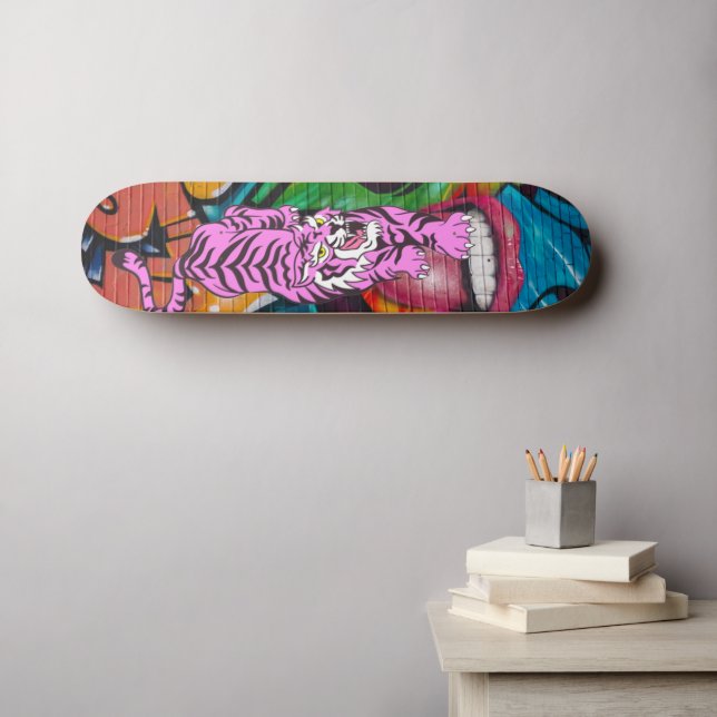 Skateboard Graffiti Lila Tiger (Väggkonst (Horz))