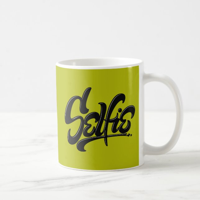 Skateboard Graffiti Selfie Street Art Lettering Kaffemugg (Höger)