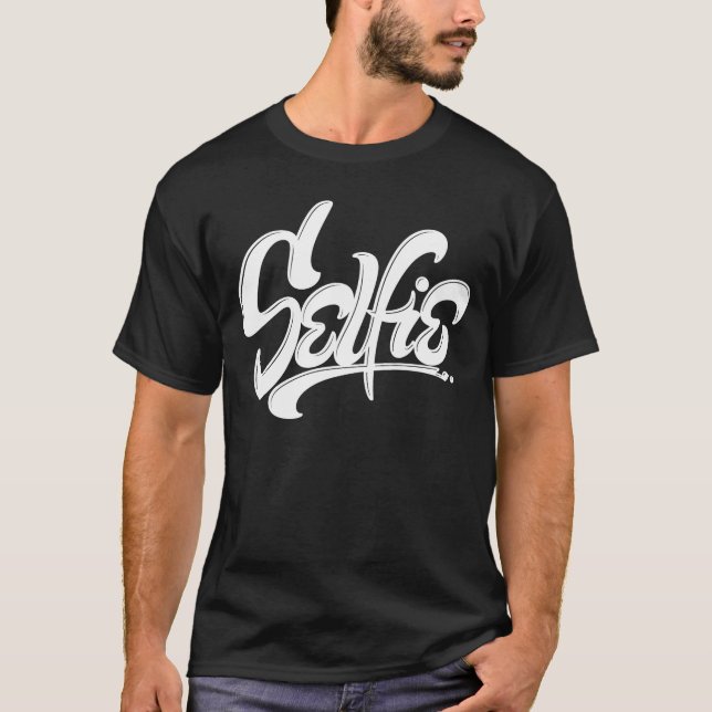 Skateboard Graffiti Selfie Street Art Lettering Tee (Framsida)