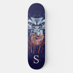 Skateboard Grått Gorilla Skull Monogram