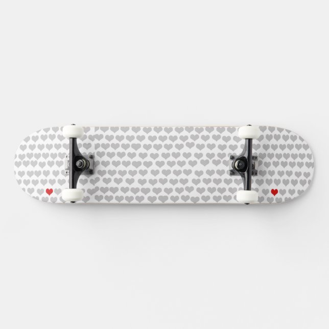 Skateboard - Grått Hearts Red Heart (Horz)