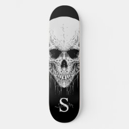 Skateboard Grått Skull Monogram