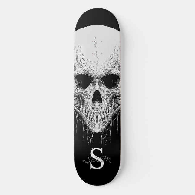 Skateboard Grått Skull Monogram (Framsida)