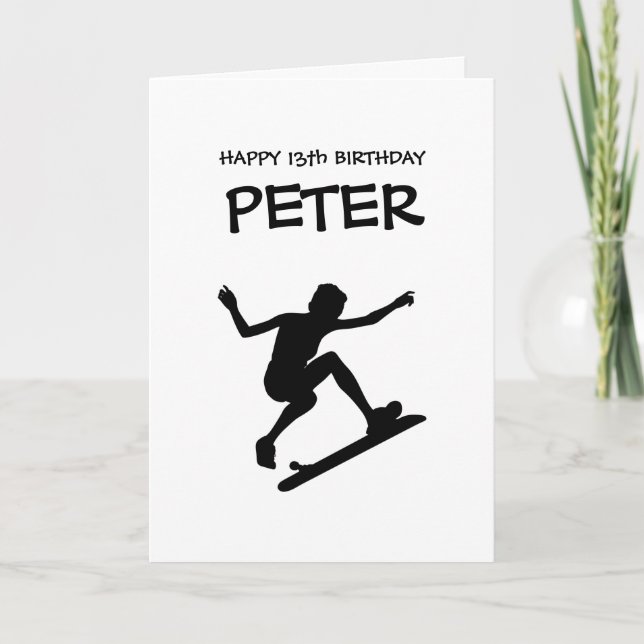 SKATEBOARD GRATTIS PÅ FÖDELSEDAGEN Boy Card Kort (Framsida)