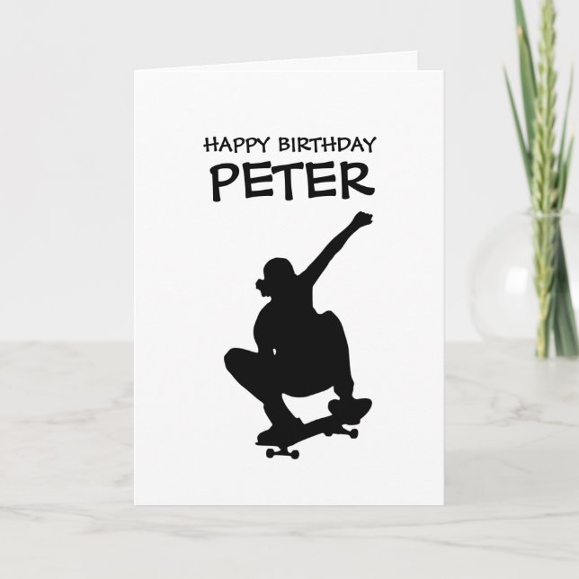 SKATEBOARD GRATTIS PÅ FÖDELSEDAGEN Boy Card Kort (Framsida)