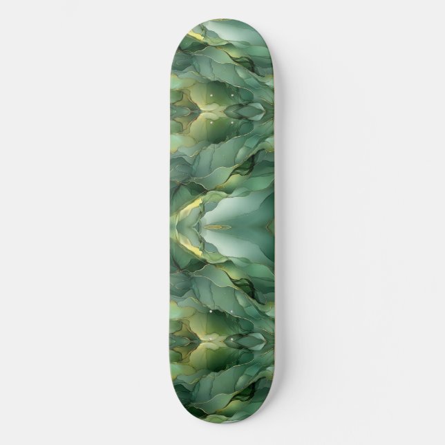 Skateboard grönt och Guld Marbles (Framsida)
