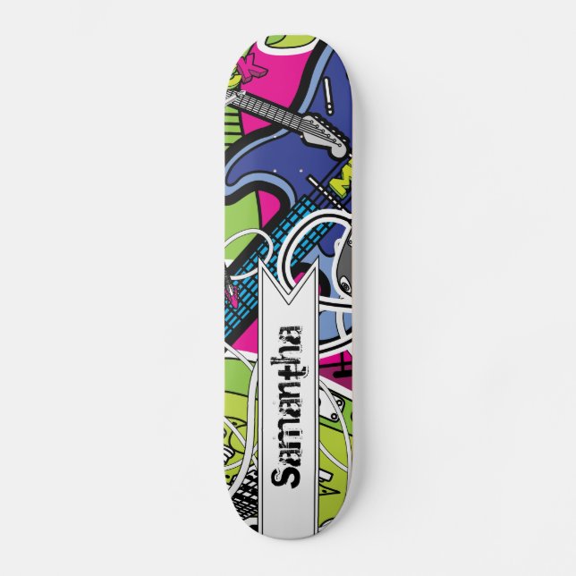 Skateboard Guitar Rock musik Star Comp Skateboard (Framsida)