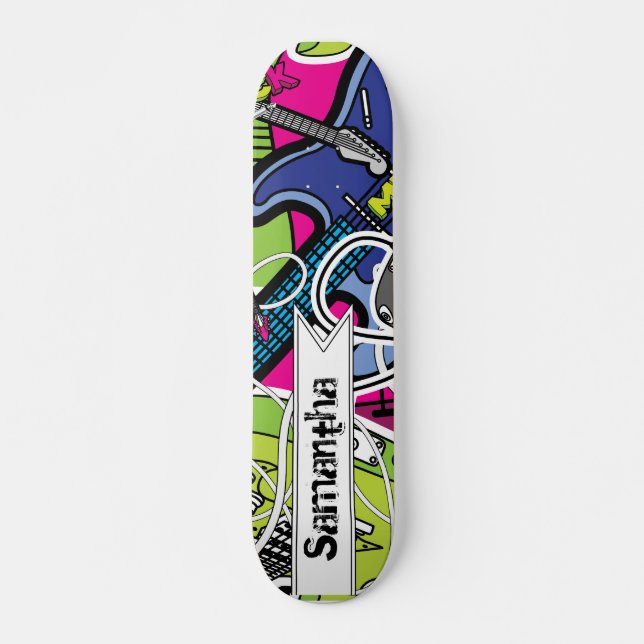 Skateboard Guitar Rock musik Star Old school (Framsida)