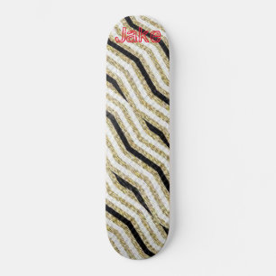 Skateboard Guld Black White