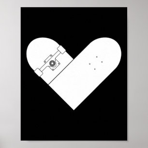 Skateboard Heart - Glad vecka för skateboard Poster