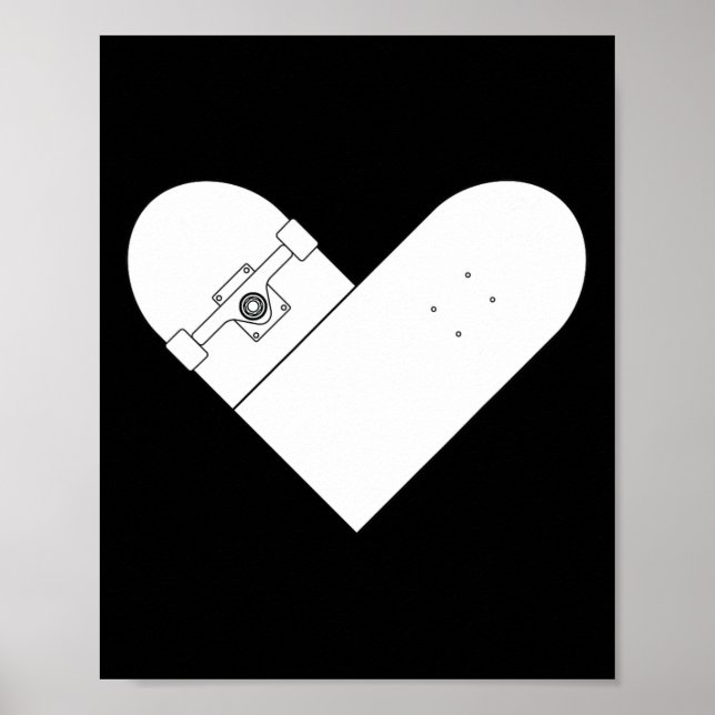 Skateboard Heart - Glad vecka för skateboard Poster (Framsidan)