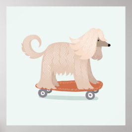 Skateboard Hund Väggkonst