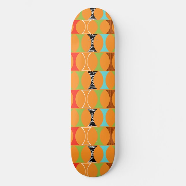 Skateboard i den moderna Orangen Mönster (Framsida)