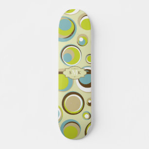 Skateboard i Retro Circle Mönster Old school Bräda 20 Cm