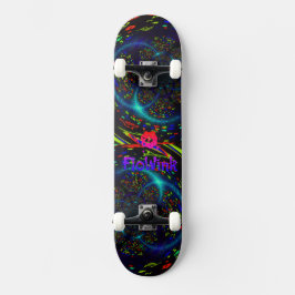 Skateboard i Trippy Blue Spiral