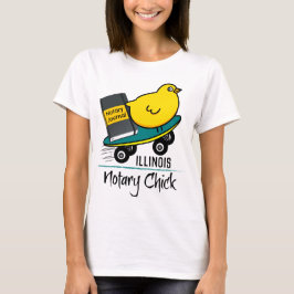 Skateboard Illinois Mobile Notary Chick Riding Ska T Shirt