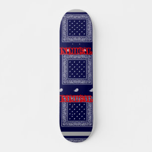 Skateboard, Inimic Blue Paisley Mini Skateboard Bräda 18,5 Cm