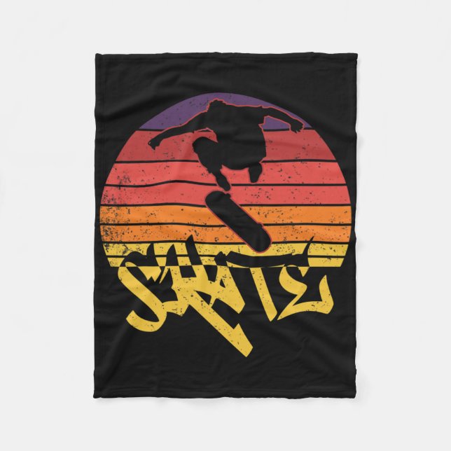 Skateboard jag kraschar inte jag gör slumpmässig g fleecefilt (Framsidan)
