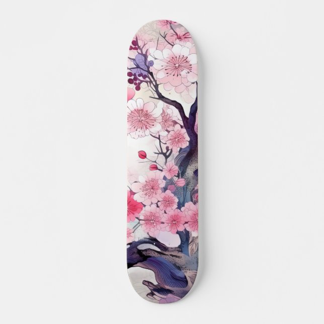 Skateboard Japansk Cherry-Blommar (Framsida)