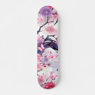 Skateboard Japansk Cherry Blommar & Butterflies