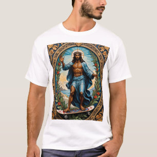 Skateboard Jesus Helig Art Funny Religiösa T-Shir T Shirt