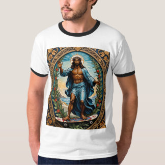 Skateboard Jesus Helig Icon Art Graphic Tee