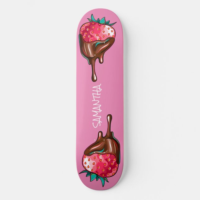Skateboard jordgubbsbär i "Dripping Chocolate" (Framsida)