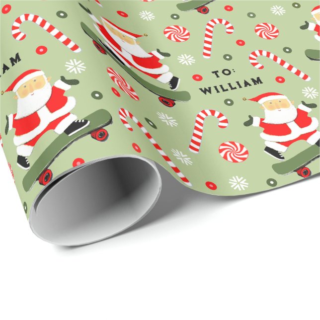 Skateboard julklappsinslagningspapper presentpapper (Rullad Hörn)
