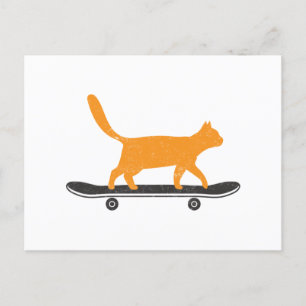 Skateboard-katt Vykort