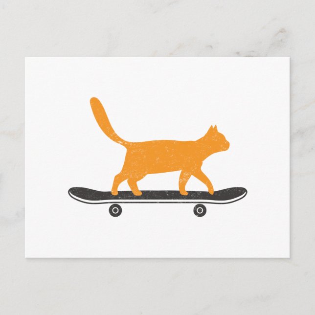 Skateboard-katt Vykort (Framsida)