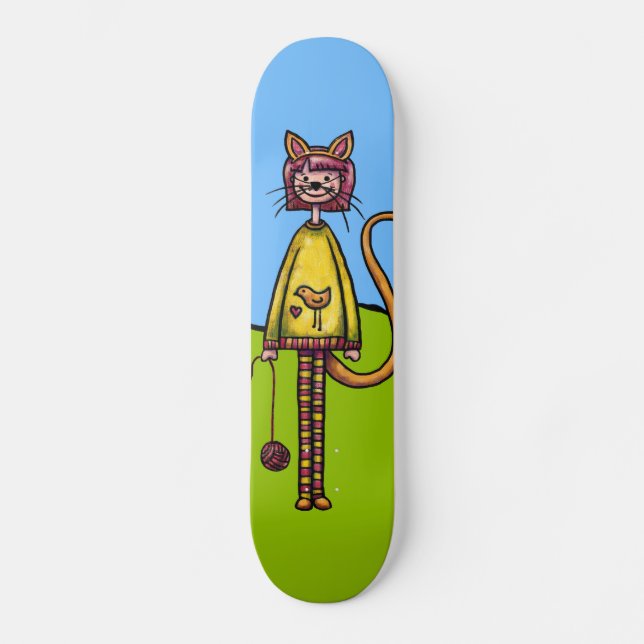 Skateboard, kattflicka mini skateboard bräda 18,5 cm (Framsida)