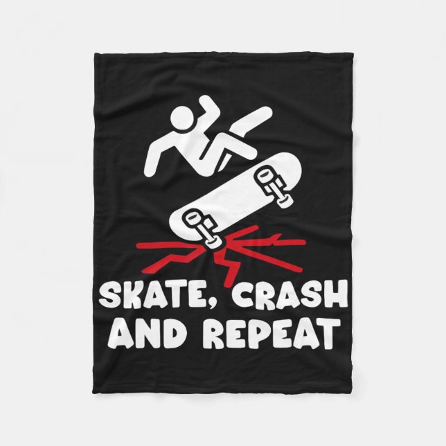 Skateboard Krasch Olycka Överlevande Bli Bättre Sk Fleecefilt (Framsidan)