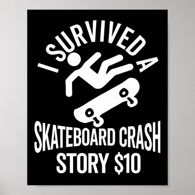 Skateboard krasch olycka överlevande gott skateb poster (Framsidan)
