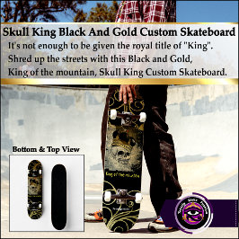 Skateboard Kung Black och Guld Anpassningsbar