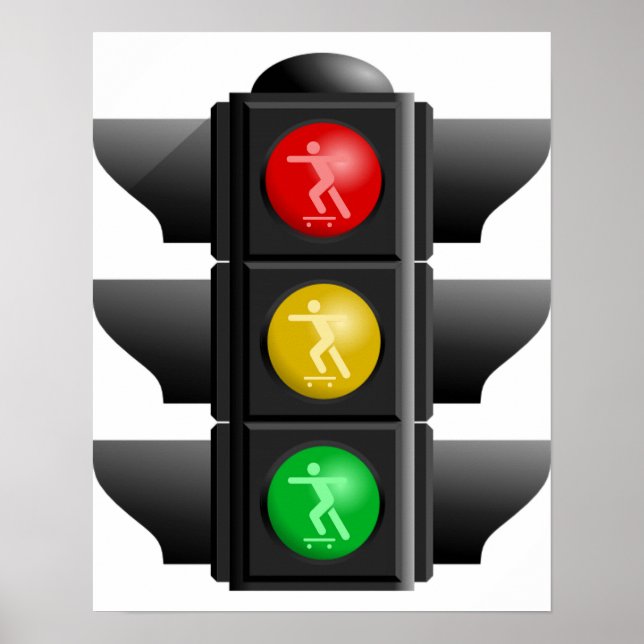 Skateboard Land Rec Traffic Signal Poster (Framsidan)