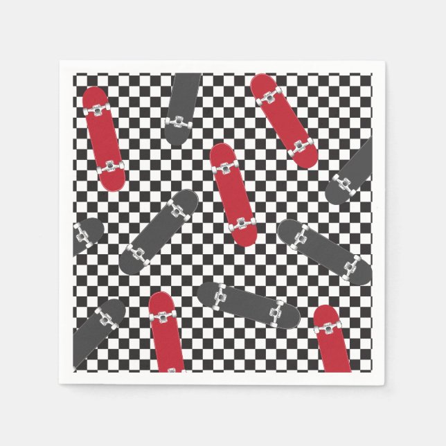 Skateboard Låt oss Kick it Birth Day Pappersservett (Framsidan)