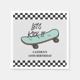 Skateboard Låt oss Kick it Birth Day Pappersservett
