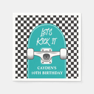 Skateboard Låt oss Kick it Birth Day Pappersservett