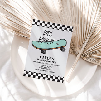 Skateboard Låt oss Sparka den vid födelsedag Inbjudningar