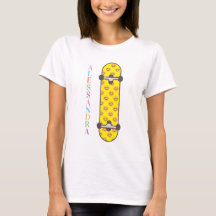 Skateboard-leende ansikte mönster och eget namn