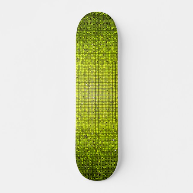Skateboard Lime Glitter Sequin Disco Old school (Framsida)