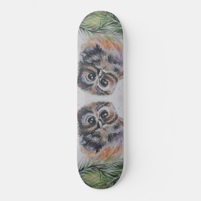Skateboard Little Uggla Watercolor Paweatboard (Framsida)