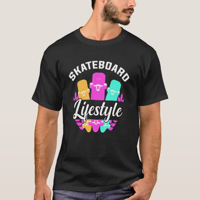 Skateboard-livsstil T Shirt (Framsida)
