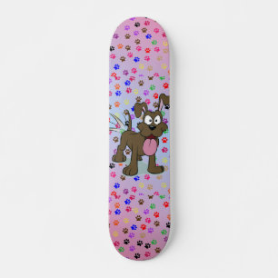 Skateboard lycklig Hund