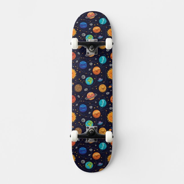 Skateboard lycklig Planets (Framsida)